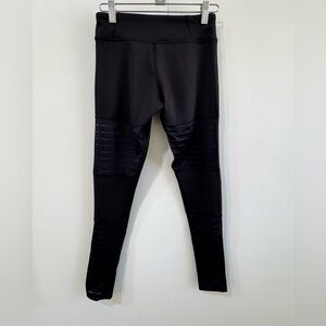 Reebok speed wick Black Leggings with Textured Sheer Panels